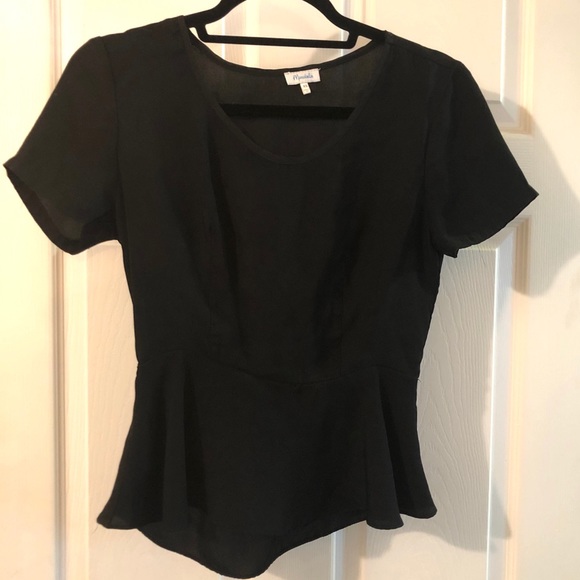 Marabelle XS Black Peplum Top - Picture 8 of 10